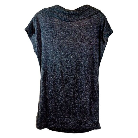 Almost Famous Women Grey Cowl Neck Lace Insert Short Sleeve Casual Sweater Sz XL - Picture 5 of 7